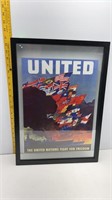 UNITED NATIONS FIGHT FOR FREEDOM FRAMED POSTER