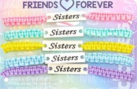 Pastel " Sisters " Bracelets - 5 Pack