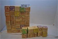 40-Vintage Play School Wood Blocks