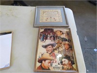 NEEDLE POINT FRAMED AND ROY ROGERS FRAMED PICTURE