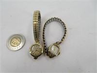 2 montres vintages pour femme BULOVA, plaquées or