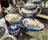 Group of Antique Blue and China Porcelain
