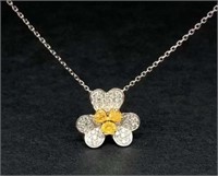 0.32ct Natural Yellow Diamond Necklace 18K Gold