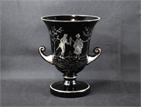 1920s Czechoslovakian Sterling Silver Overlay Vase