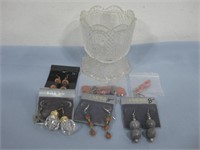 Avon Glass W/Assorted Earrings