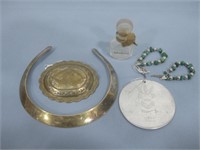 Assorted Costume Jewelry & Small Jar