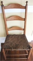 Vintage Ladderback Chair - 19" x 16" x 37"