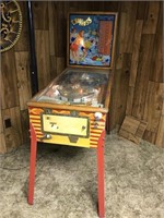 Vintage Wooden Pinball Machine by D. Gottlieb &