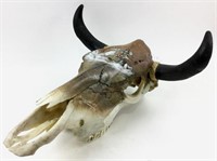 Artist Signed Hand Painted Steer Skull