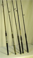 5 Fishing Rods - Shimano, Daiwa & Shakespeare