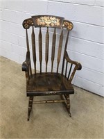 Modern Stencil Decorated Rocking Chair