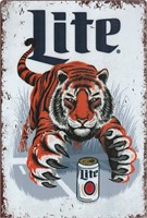 Detroit Tigers Tin Lite Beer Sign