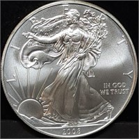 2008 1oz Silver Eagle Gem BU