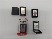 (4) NEW Zippo lighters