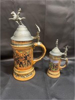 Two Original Gerzit German Beer Steins