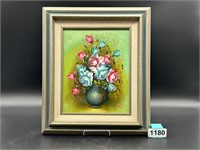 Vintage 15" x 12" original oil floral bouquet