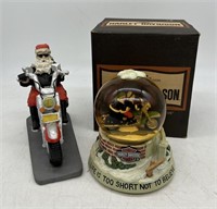 Vintage Harley Davidson Santa Figure, Snow Globe