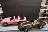 2 Gay Toys Inc Barbie sized Plastic Corvettes