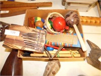 BOX OF OLD WOOD INSTRUMENTS