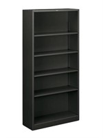 Steel Bookcase, 5 Shelves, Black