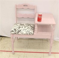 Painted & Upholstered Gossip Bench