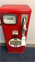 Vintage White Rose Gas Pump