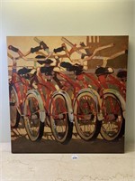 Retro Bikes - Darrell Hill Stretched Canvas Print