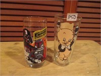Star Wars & Porky Pig collector glasses