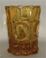 Flint Glass Amber Columbia Toothpick 2.5" Tall