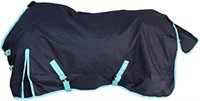$200 Winter Horse Blanket  (Black-Turquoise, 82")