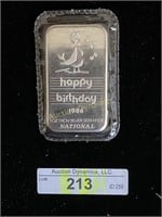 'Happy Birthday, 1986" 1oz Silver Round