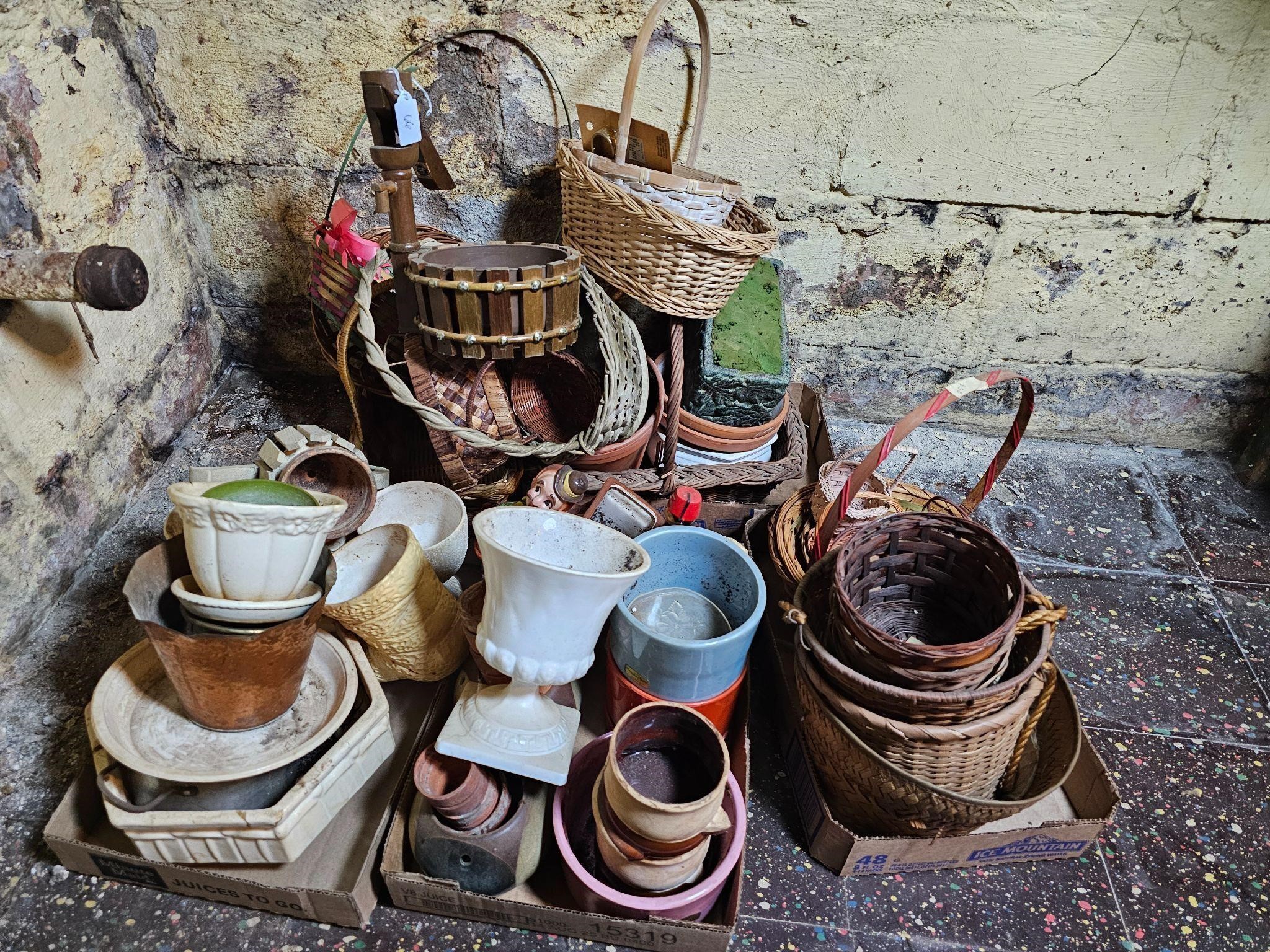 Large Lot of Planters and Baskets