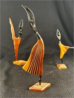 Wood Carved Abstract Art Dancer Figurines
