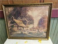 Vintage Al Mettel Framed Cottage Print