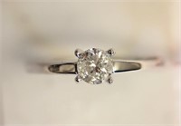 14kt White Gold Diamond Solitaire Ring