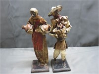 Lot of 2 13" Paper Mache Figures on Bases