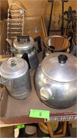 VINTAGE ALUMINUM & STAINLESS COFFEE POTS