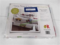 Olive Kid Trains, Planes & Trucks Toddler Sheet