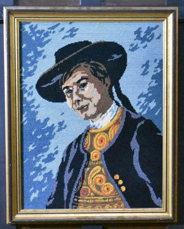 FRAMED NEEDLEPOINT 'BRETON MEN'