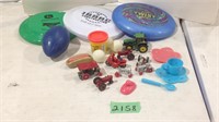 Frisbees, tractors, other