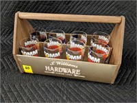 S. Williams Tin Carpenter Box with 8 Beer Glasses