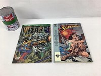 2 comics Superman & Wizard