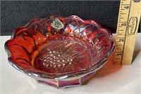 Fenton Ruby Red Carnival Glass Nappy Bowl