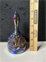 LE Smith Carnival Glass Moon & Stars Bell