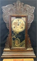 LOVELY 1800’S GINGERBREAD CLOCK WITH KEY &