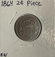 US 1864 2 Cent Piece  - very nice