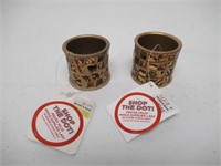 (2) Tuscan Tiles Metal Mosaic Napkin Rings