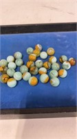 33  vitro agate marbles 19/32” mint