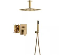 CASAINC Ceiling Mount Dual Shower Head BrushedGold