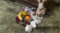 Rabbit Figures, Fruit Bowl, Cat Figures, Etc